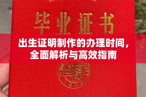 南充出生证明制作的办理时间，全面解析与高效指南