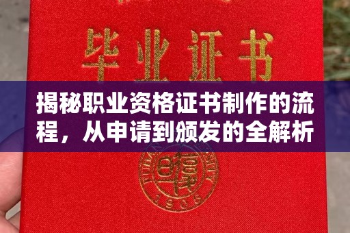 南充揭秘职业资格证书制作的流程，从申请到颁发的全解析