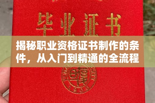 南充揭秘职业资格证书制作的条件，从入门到精通的全流程解析